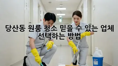 당산동 원룸 청소, 믿을 수 있는 업체 선택하는 방법!
